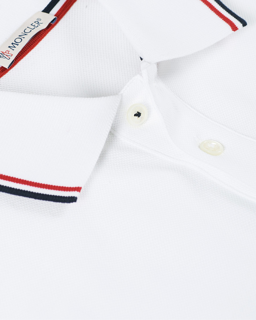Herr | Pikéer | Moncler | Logo Tipped Polo White