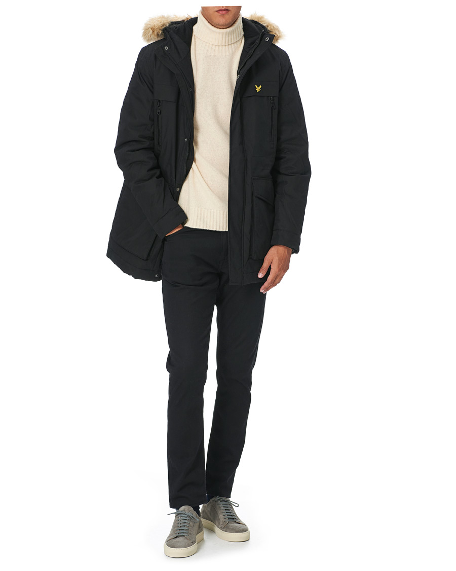 Herr | Jackor | Lyle & Scott | Winter Weight Micro Fleece Parka Black