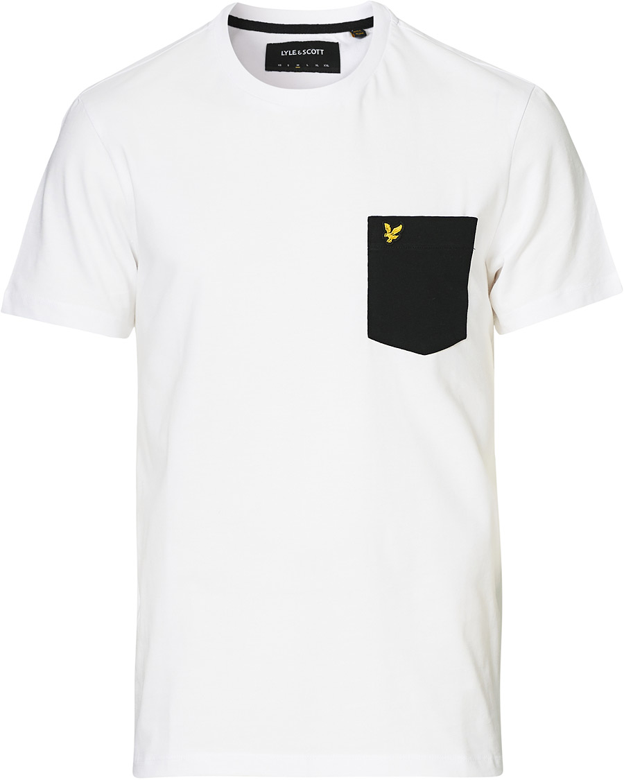 Herr | T-Shirts | Lyle & Scott | Organic Cotton Contrast Pocket Tee White/Jet Black