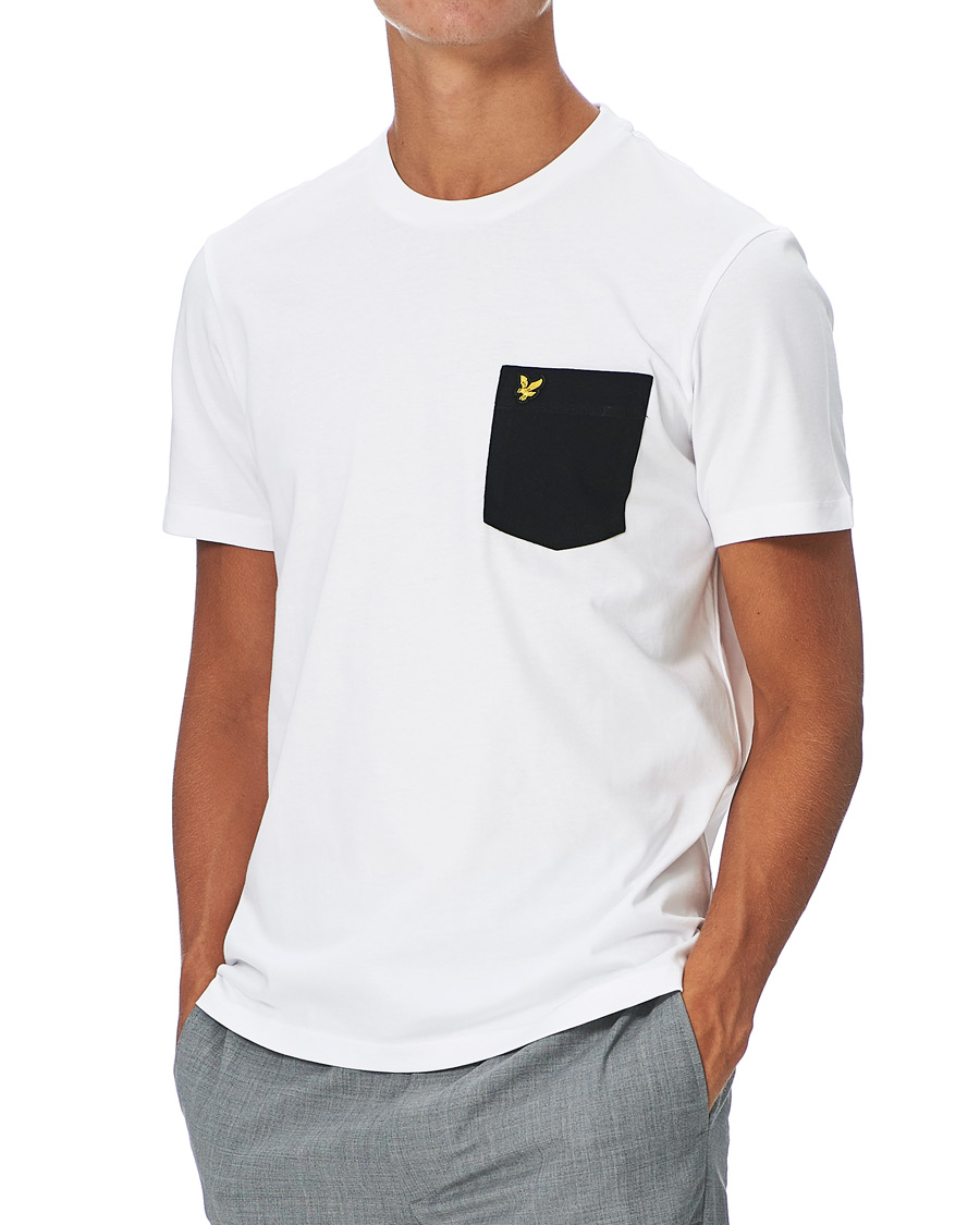 Herr | T-Shirts | Lyle & Scott | Organic Cotton Contrast Pocket Tee White/Jet Black