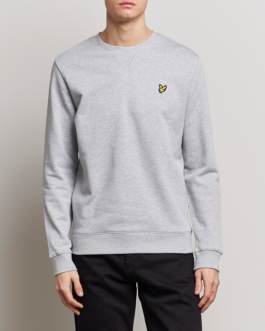 Herr | Grå Sweatshirts | Lyle & Scott | Crew Neck Cotton Sweatershirt Light Grey Marl