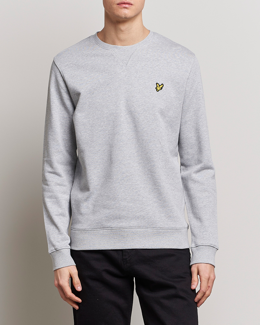 Herr | Kläder | Lyle & Scott | Crew Neck Cotton Sweatershirt Light Grey Marl