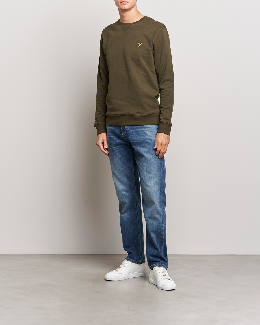 Herr | Tröjor | Lyle & Scott | Organic Cotton Crew Neck Olive