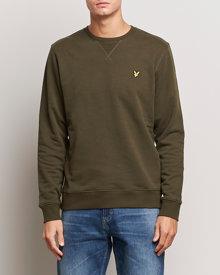 Herr | Tröjor | Lyle & Scott | Organic Cotton Crew Neck Olive