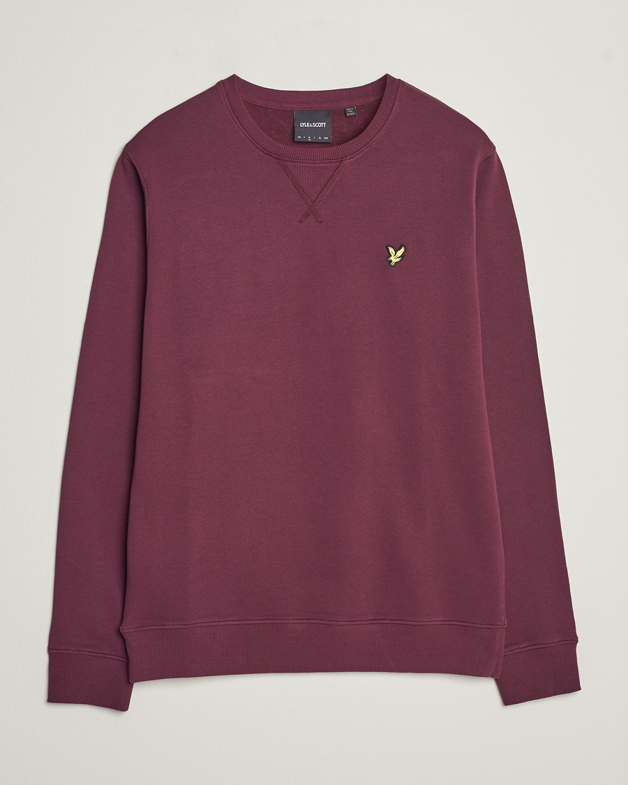 Herr | Tröjor | Lyle & Scott | Organic Cotton Crew Neck Burgundy