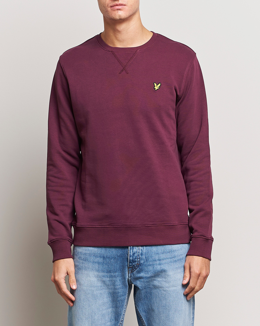 Herr | Tröjor | Lyle & Scott | Organic Cotton Crew Neck Burgundy