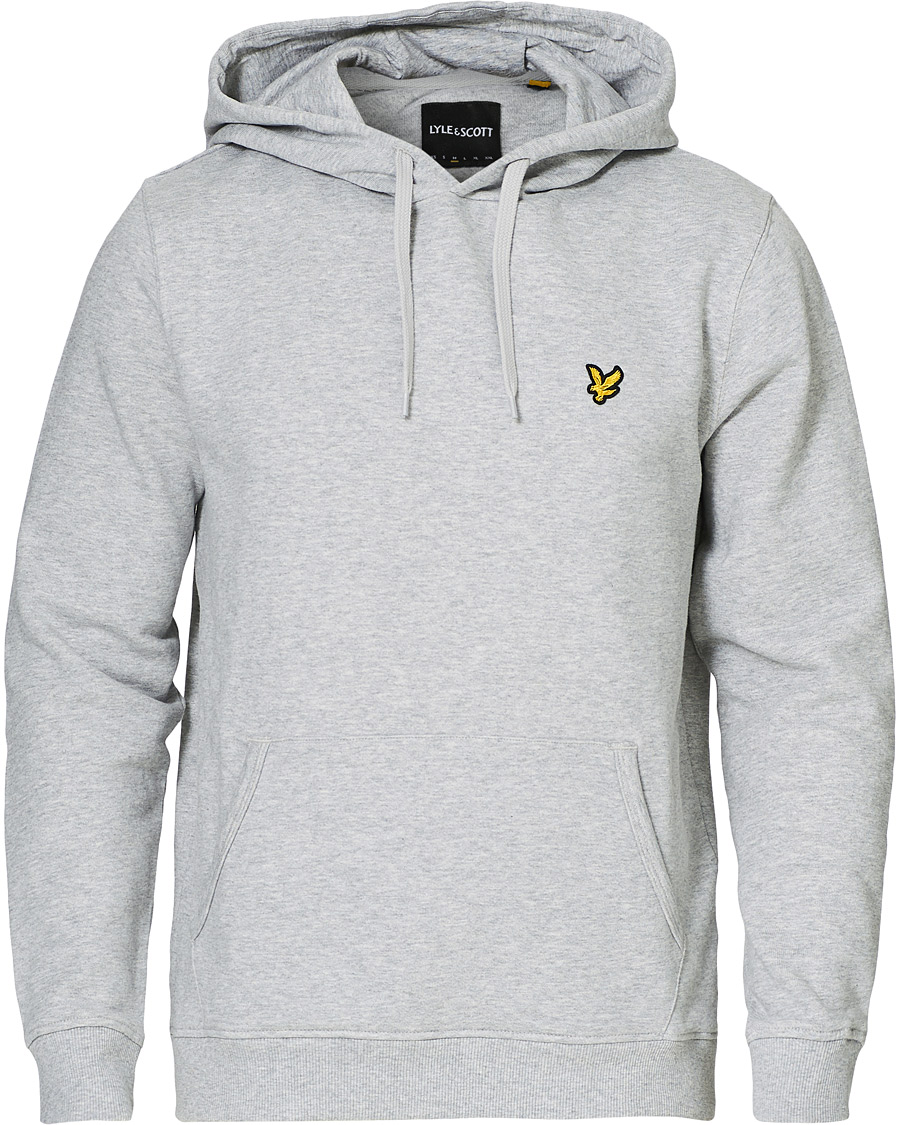 Herr | Tröjor | Lyle & Scott | Organic Cotton Pullover Hoodie Light Grey Melange