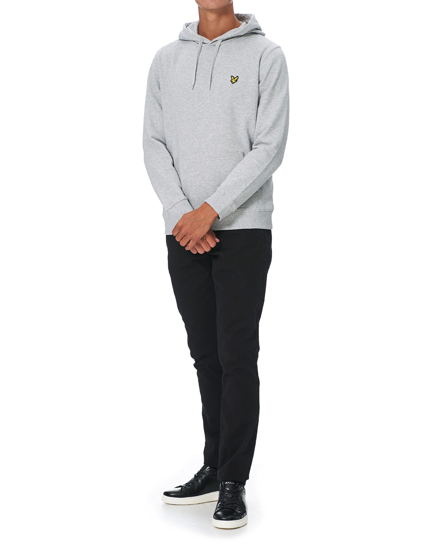Herr | Tröjor | Lyle & Scott | Organic Cotton Pullover Hoodie Light Grey Melange