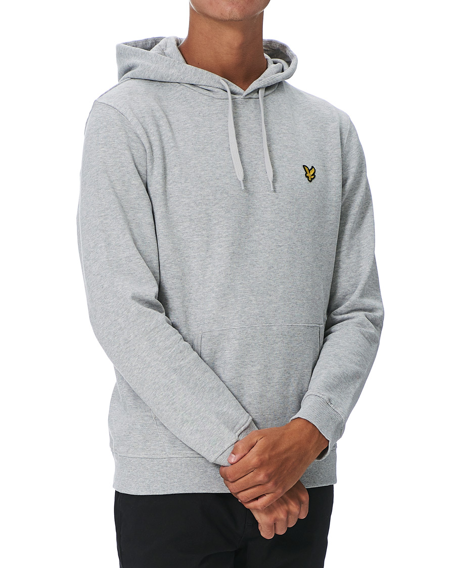 Herr | Tröjor | Lyle & Scott | Organic Cotton Pullover Hoodie Light Grey Melange