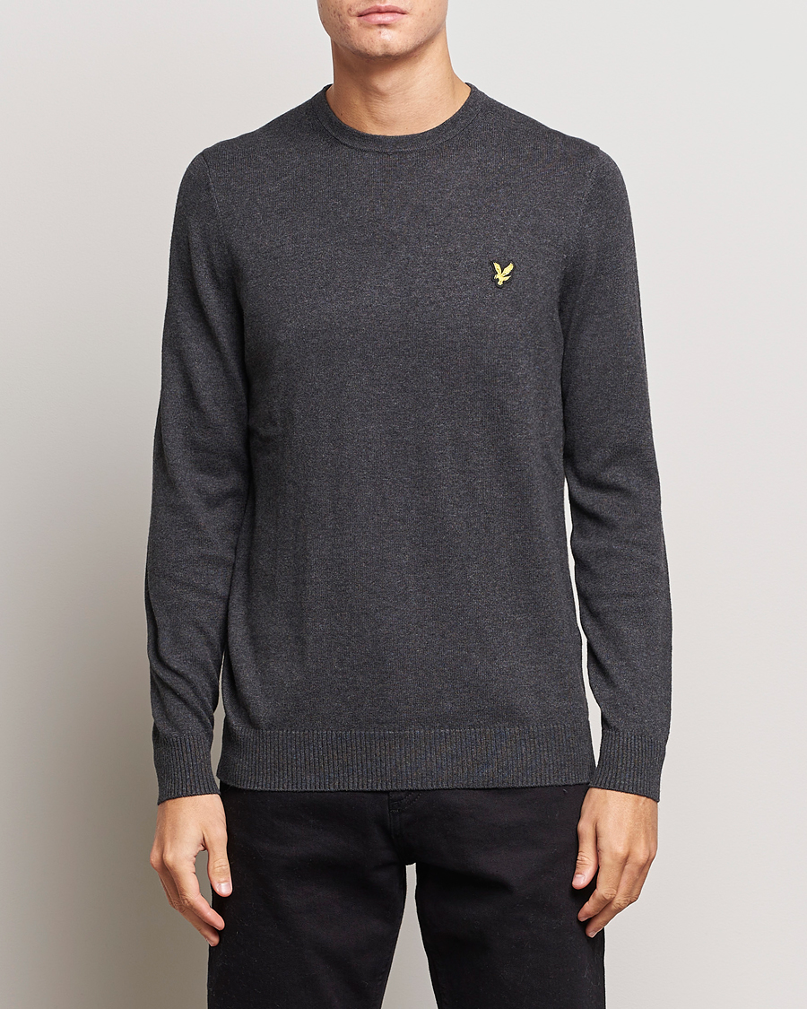 Herr |  | Lyle & Scott | Cotton/Merino Crew Neck Jumper Charcoal Marl