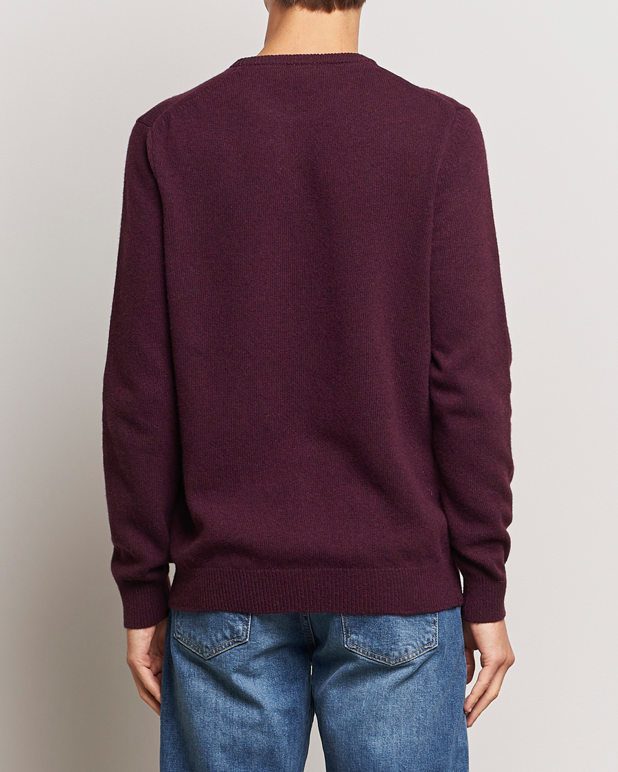Herr | Tröjor | Lyle & Scott | Lambswool Crew Neck Pullover Burgundy Marl