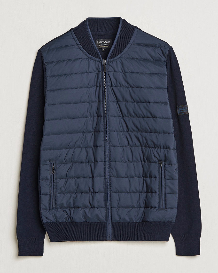 Herr | Tröjor | Barbour International | Baffle Zip Through Sweater Navy