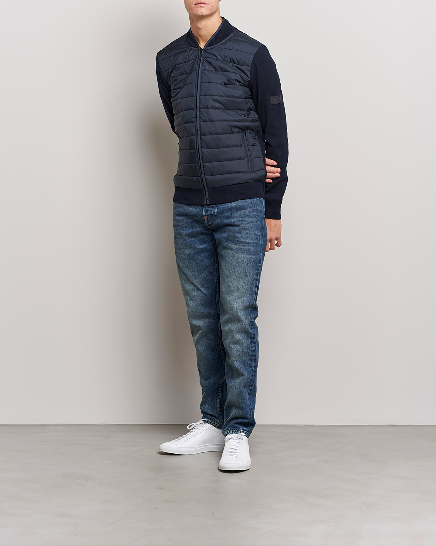 Herr | Tröjor | Barbour International | Baffle Zip Through Sweater Navy