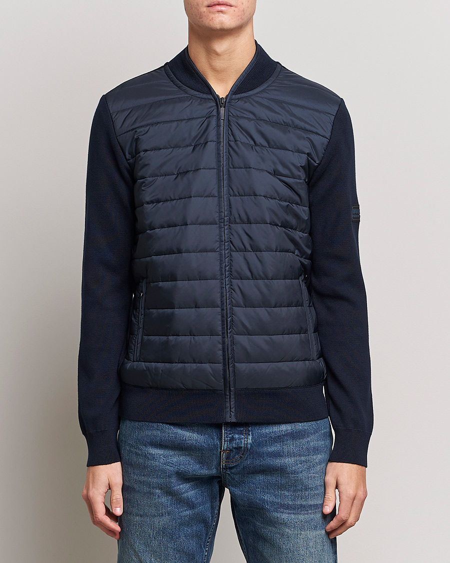Herr | Tröjor | Barbour International | Baffle Zip Through Sweater Navy