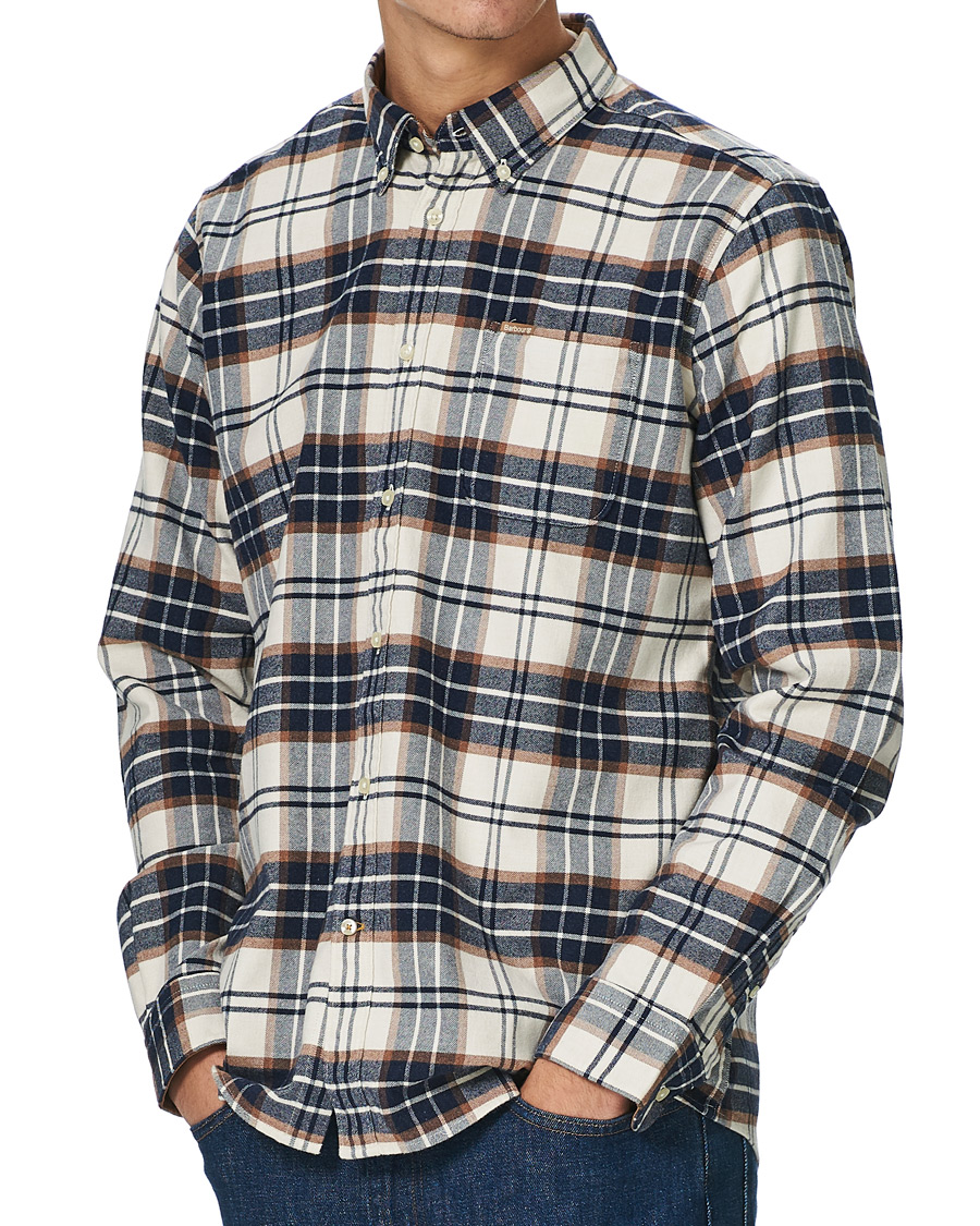 Herr | Skjortor | Barbour Lifestyle | Portdown Flannel Check Shirt Ecru