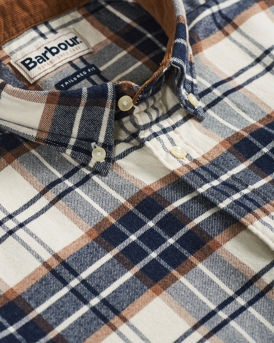 Herr | Skjortor | Barbour Lifestyle | Portdown Flannel Check Shirt Ecru