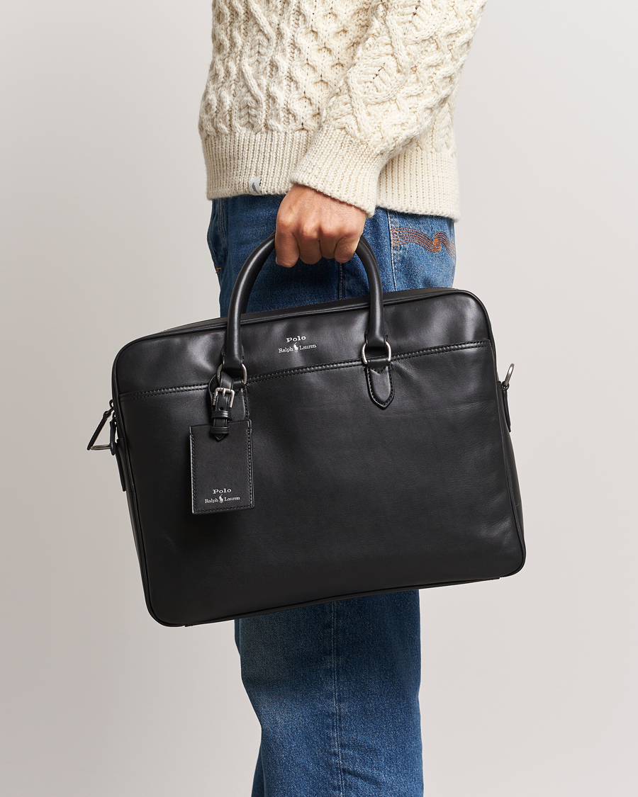 Herr | Polo Ralph Lauren Leather Briefcase Black | Polo Ralph Lauren | Leather Briefcase Black