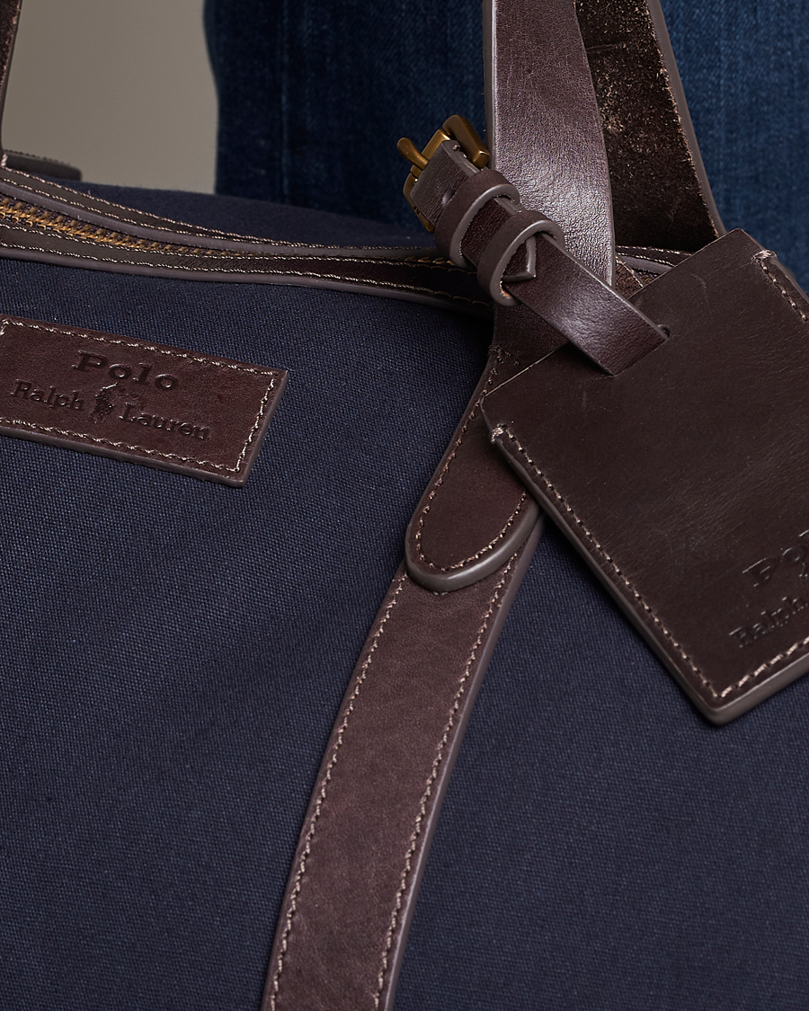 Herr | Polo Ralph Lauren Canvas/Leather Dufflebag Aviator Navy/Brown | Polo Ralph Lauren | Canvas/Leather Dufflebag Aviator Navy/Brown