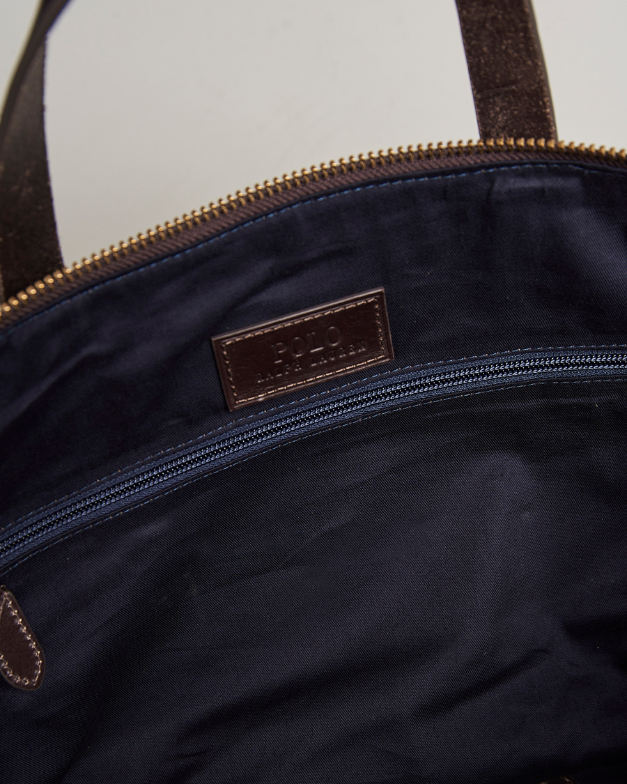 Herr | Polo Ralph Lauren Canvas/Leather Dufflebag Aviator Navy/Brown | Polo Ralph Lauren | Canvas/Leather Dufflebag Aviator Navy/Brown