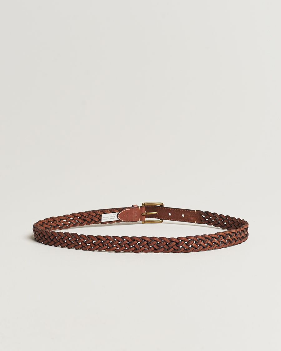 Herr | Bälten | Polo Ralph Lauren | Leather Braided Belt Saddle Brown