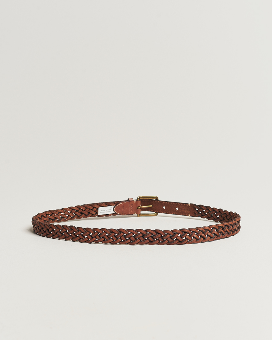 Herr | Polo Ralph Lauren Leather Braided Belt Saddle Brown | Polo Ralph Lauren | Leather Braided Belt Saddle Brown