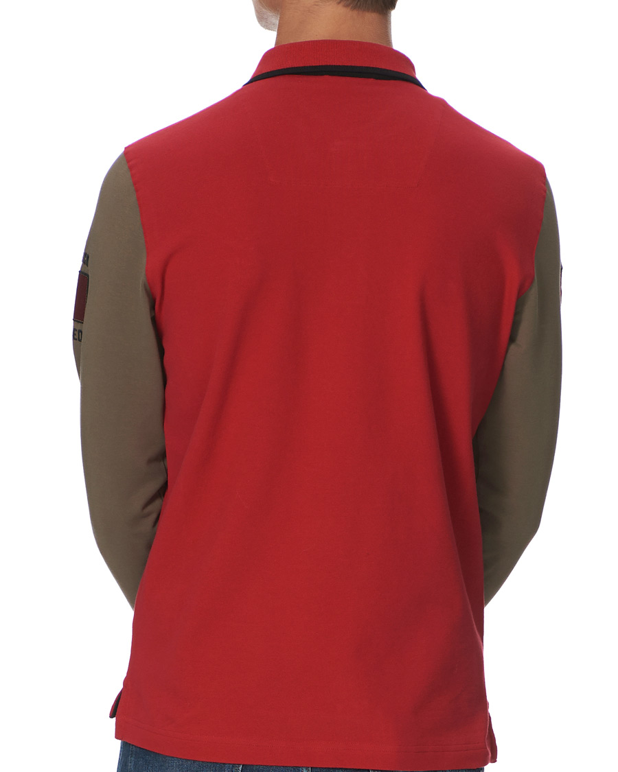 Herr | Tröjor | Aeronautica Militare | Long Sleve Logo Polo Military/Black/Red