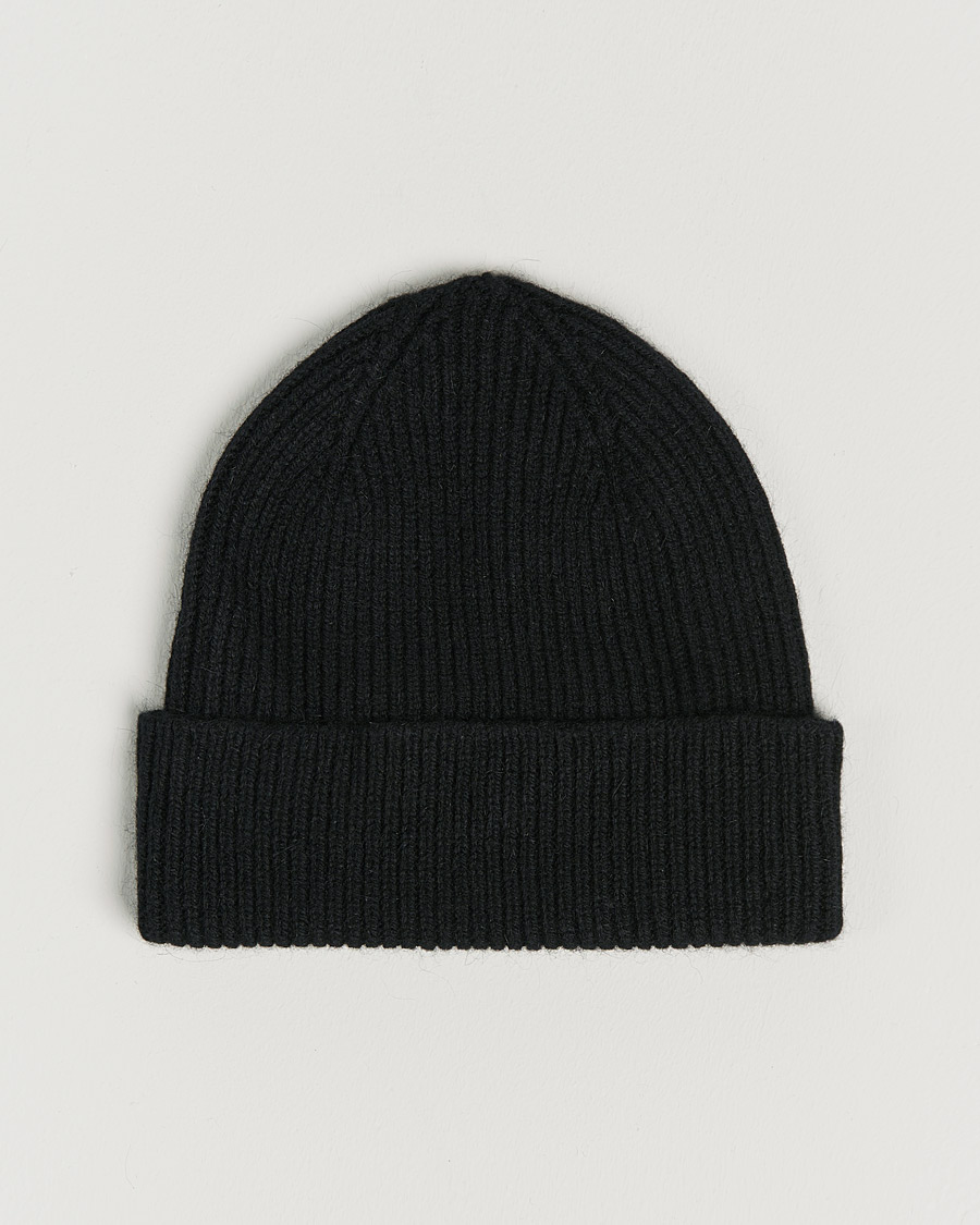 Herr | Mössor | Le Bonnet | Lambswool/Caregora Beanie Onyx