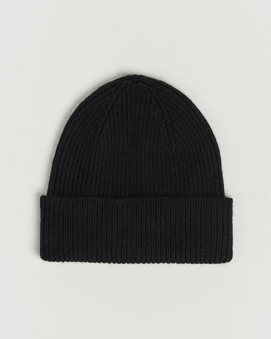 Herr | Mössor | Le Bonnet | Lambswool/Caregora Beanie Onyx