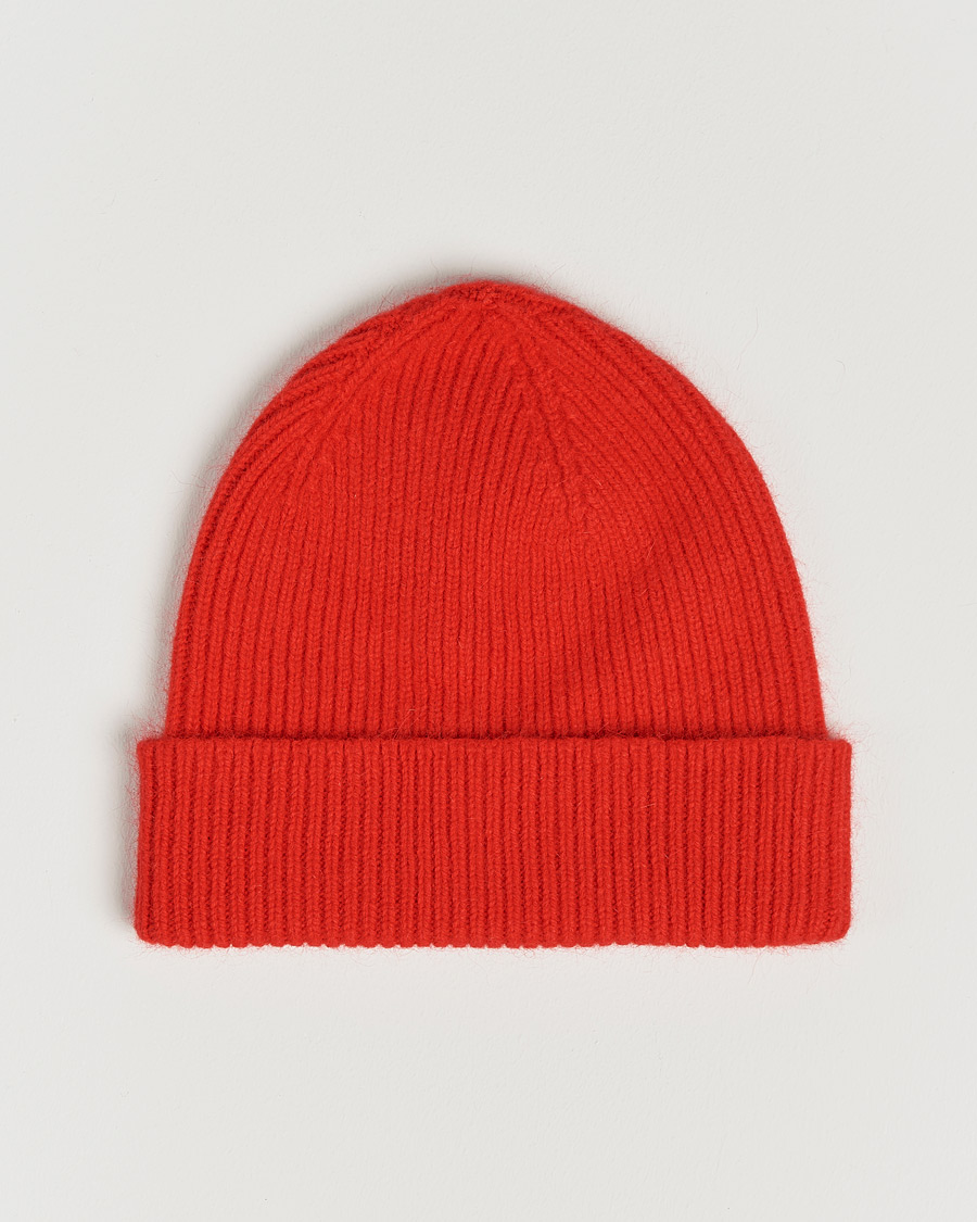 Herr | Le Bonnet Lambswool/Caregora Beanie Crimsom Red | Le Bonnet | Lambswool/Caregora Beanie Crimsom Red