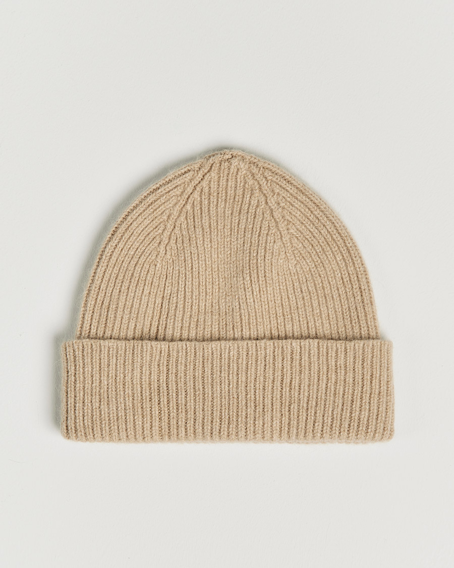 Herr | Mössor | Le Bonnet | Lambswool/Caregora Beanie Sand