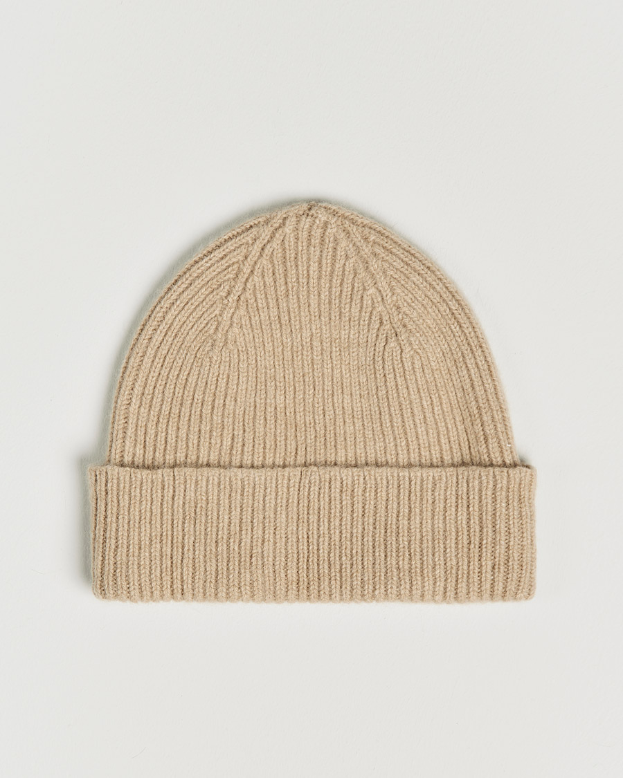 Herr | Mössor | Le Bonnet | Lambswool/Caregora Beanie Sand