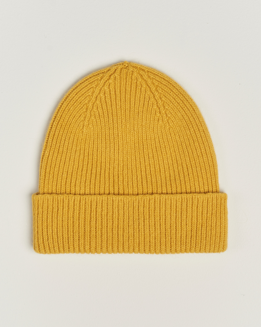 Herr | Mössor | Le Bonnet | Lambswool/Caregora Beanie Mustard