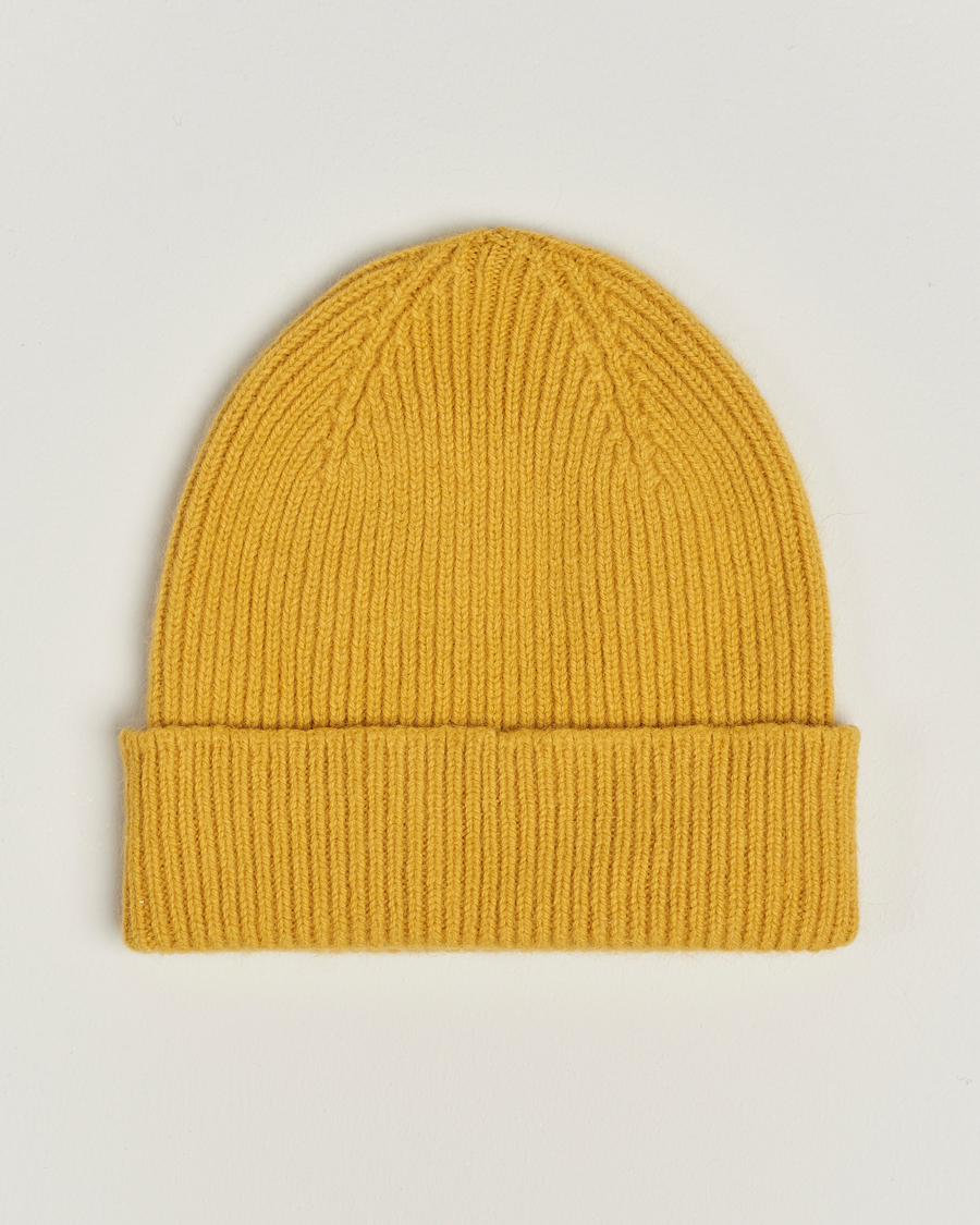 Herr | Mössor | Le Bonnet | Lambswool/Caregora Beanie Mustard