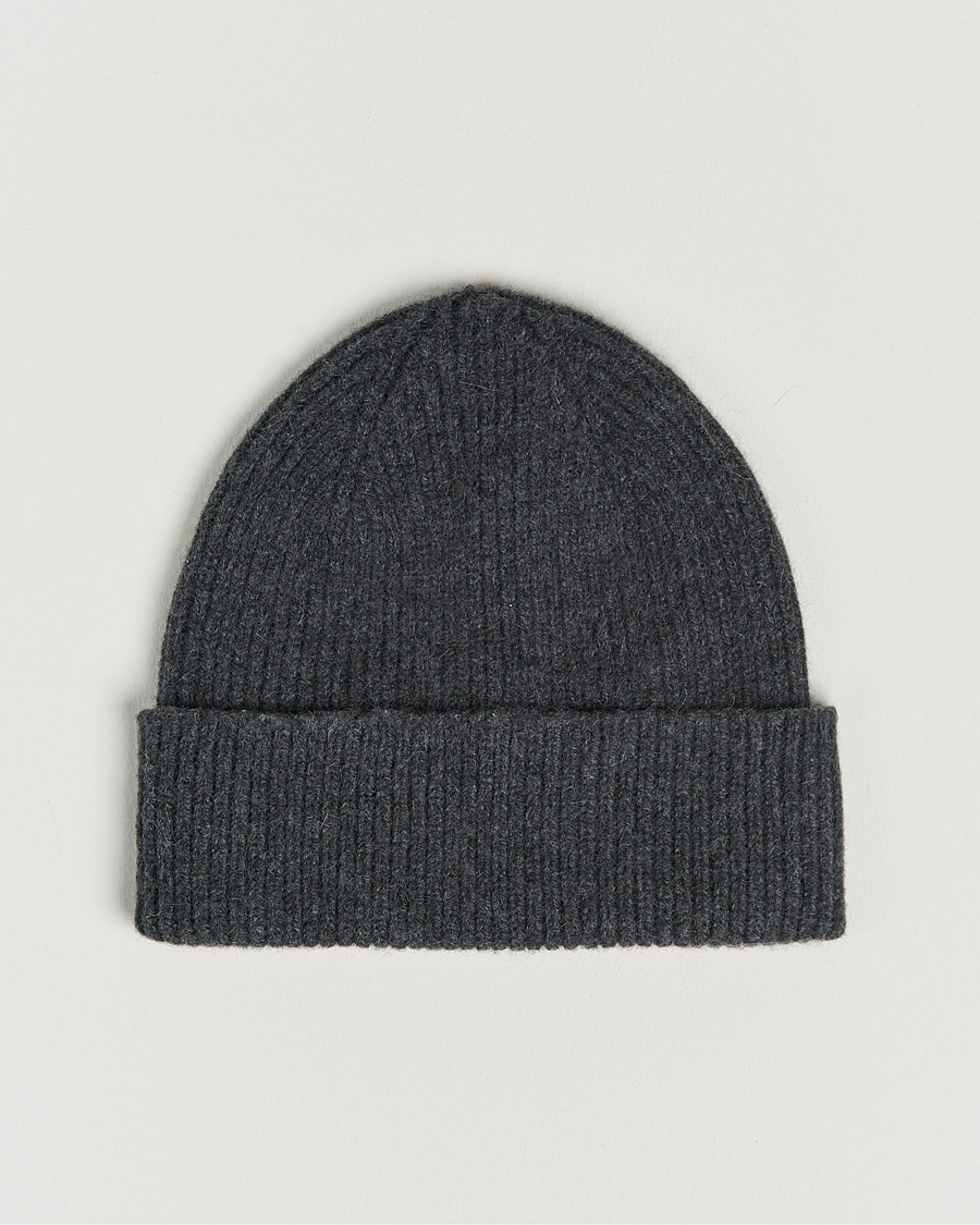 Herr | Mössor | Le Bonnet | Lambswool/Caregora Beanie Graphite