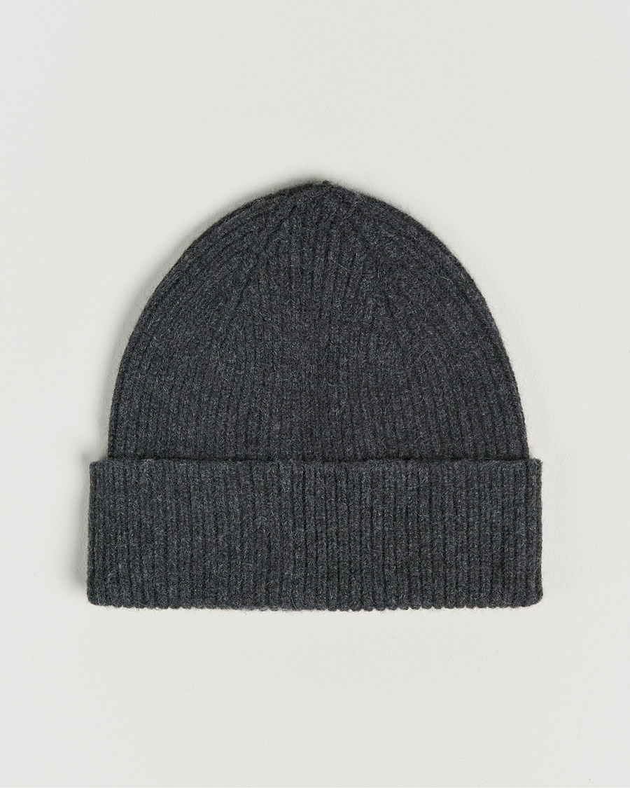 Herr | Mössor | Le Bonnet | Lambswool/Caregora Beanie Graphite