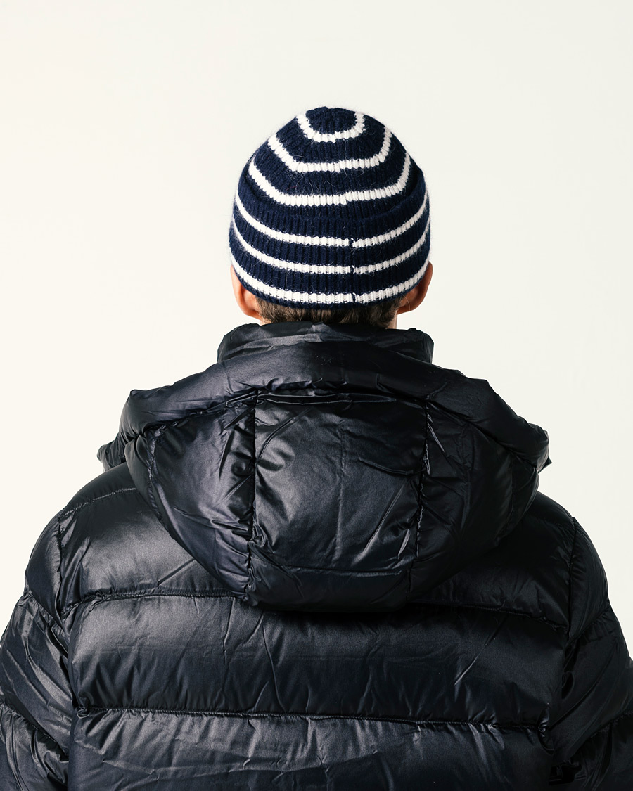 Herr | Mössor | Le Bonnet | Lambswool/Caregora Beanie Midnight Stripe