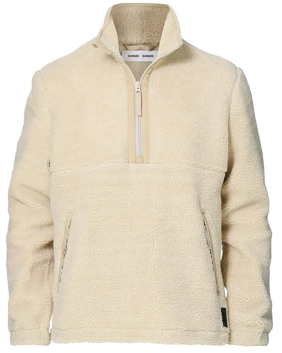 Herr | Tröjor | Samsøe Samsøe | Samsøe & Samsøe Timo Fleece Half Zip Brown Rice