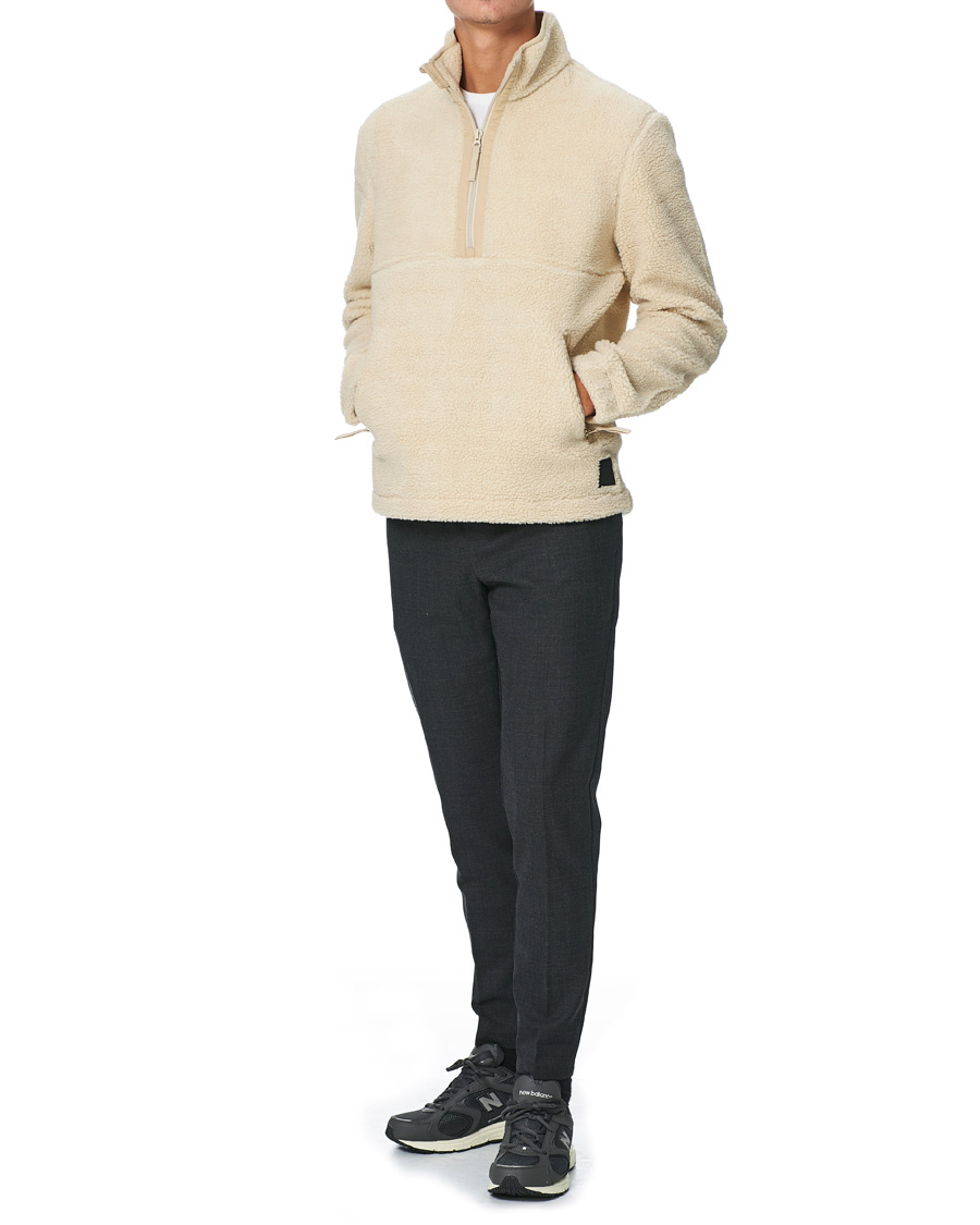 Herr | Tröjor | Samsøe Samsøe | Samsøe & Samsøe Timo Fleece Half Zip Brown Rice
