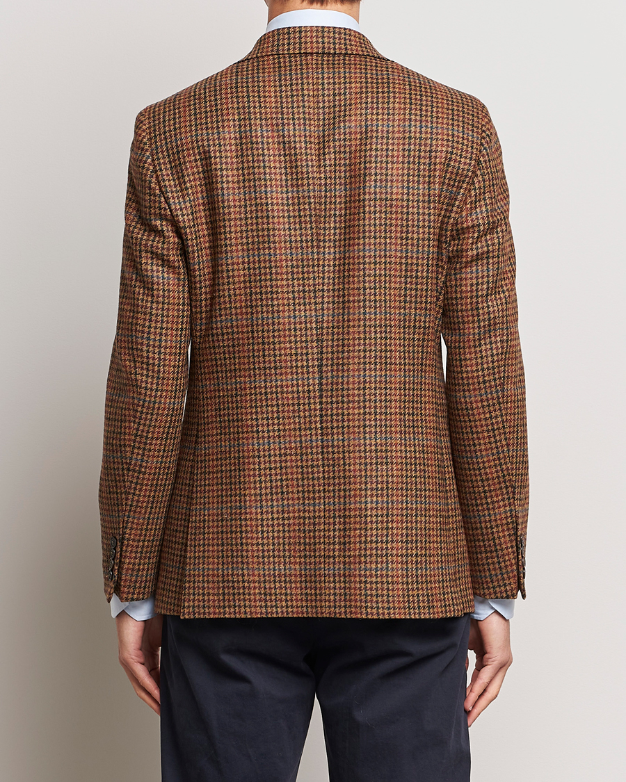 Herr | Kavajer | Walker Slater | Edward Lambswool Houndstooth Blazer Tan