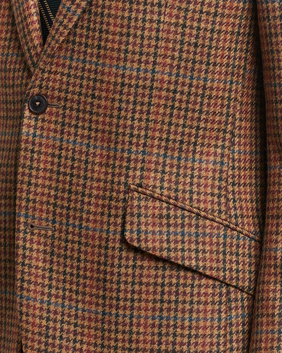 Herr | Kavajer | Walker Slater | Edward Lambswool Houndstooth Blazer Tan