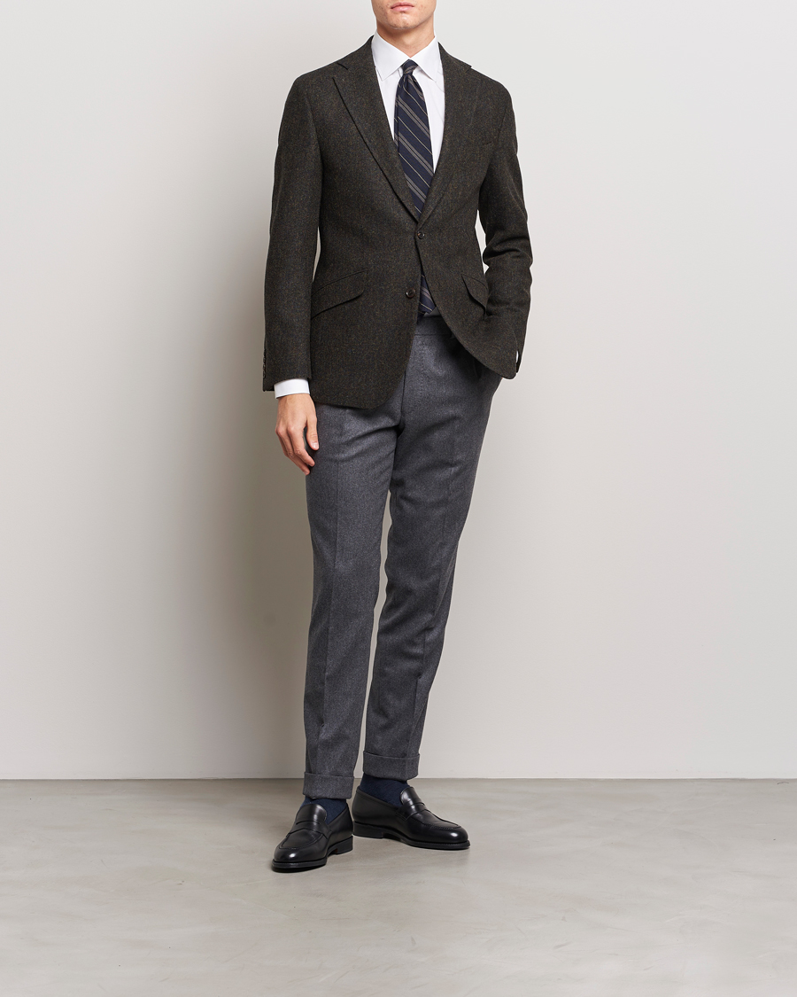 Herr | Kavajer | Walker Slater | Edward Wool Donegal Blazer Dark Brown