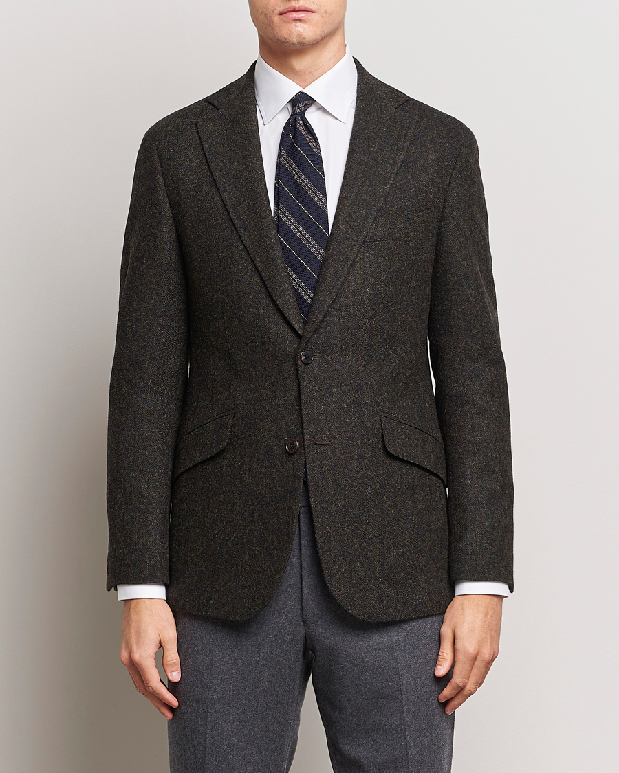 Herr | Kavajer | Walker Slater | Edward Wool Donegal Blazer Dark Brown