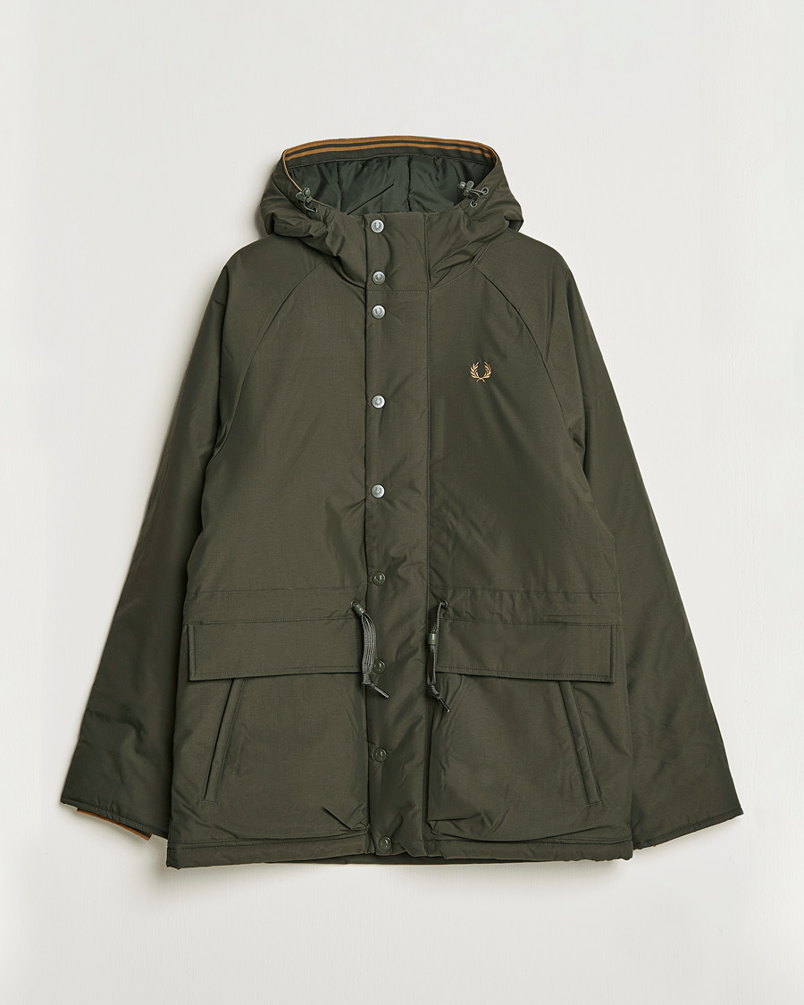 Herr | Jackor | Fred Perry | Padded Zip Through Parka Hunting Green