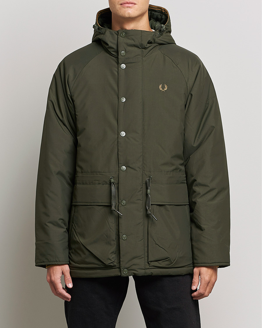 Herr | Jackor | Fred Perry | Padded Zip Through Parka Hunting Green
