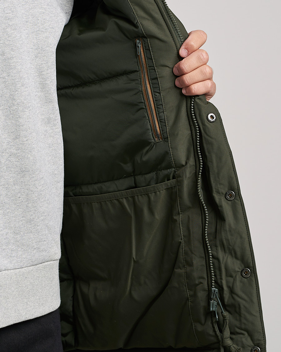 Herr | Jackor | Fred Perry | Padded Zip Through Parka Hunting Green
