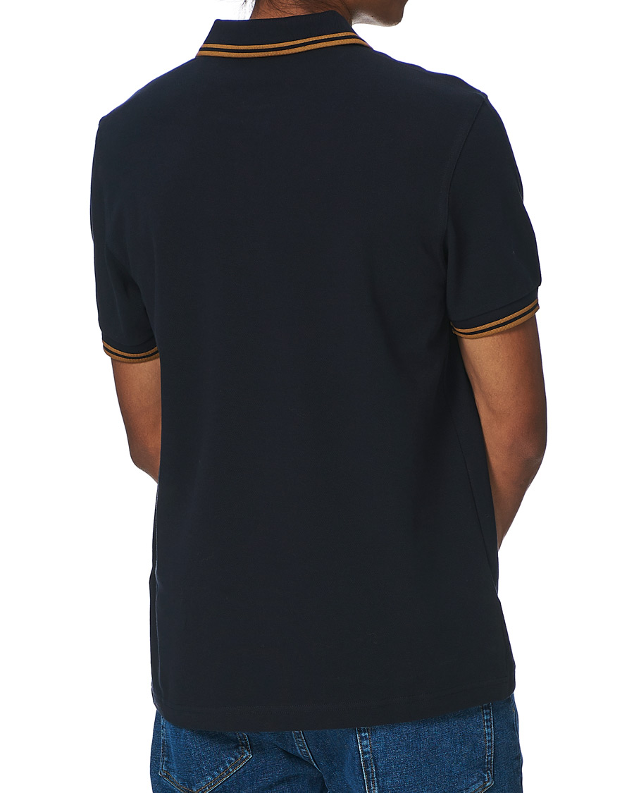 Herr | Pikéer | Fred Perry | Twin Tip Polo Navy/Dark Caramel