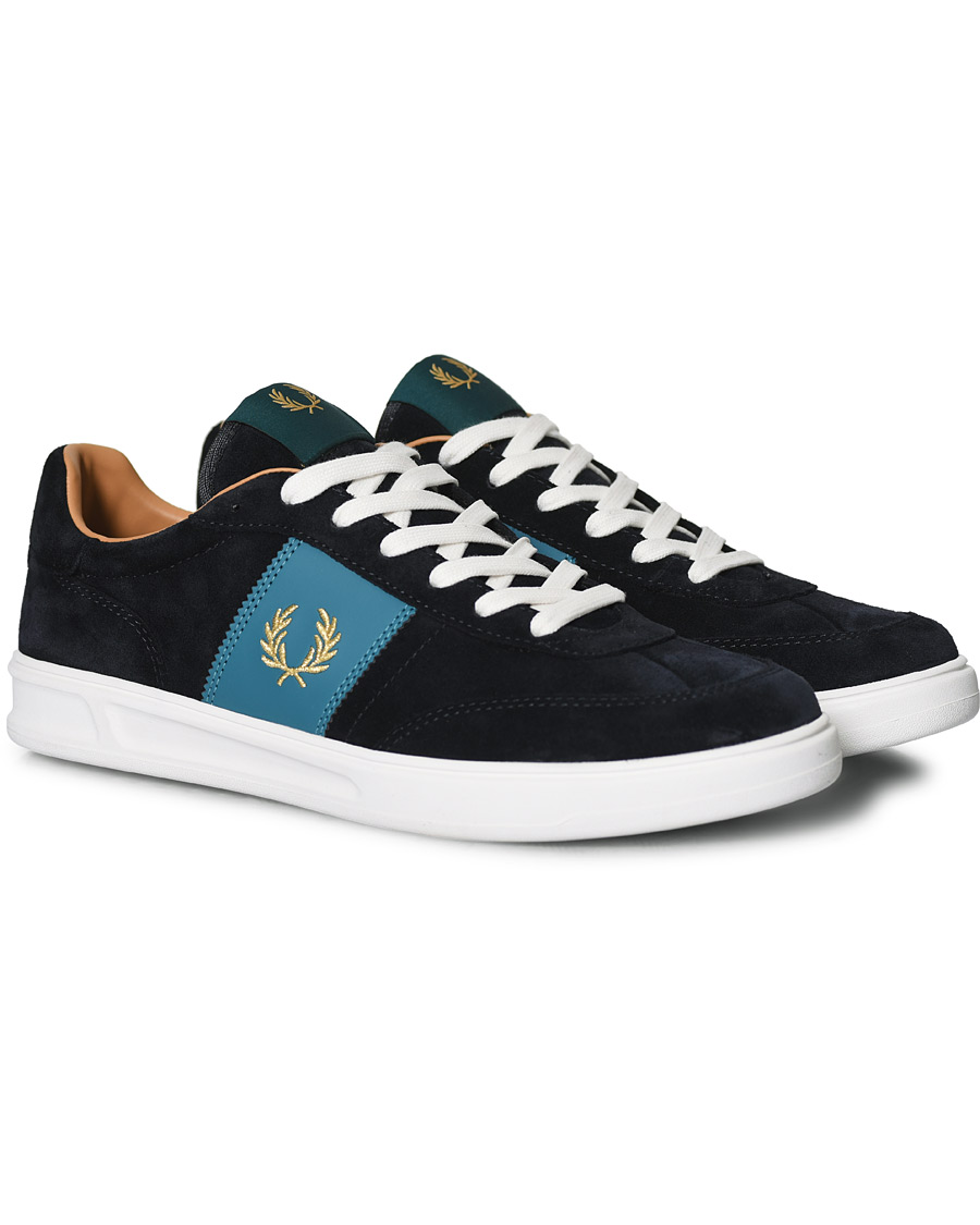 Herr | Fred Perry Suede Panel Sneakers Navy | Fred Perry | Suede Panel Sneakers Navy