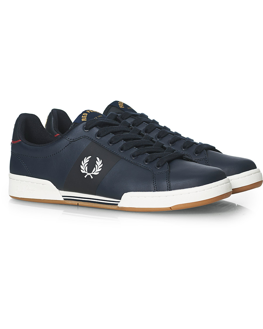 Herr | Fred Perry Bonded Leather Sneakers Navy | Fred Perry | Bonded Leather Sneakers Navy