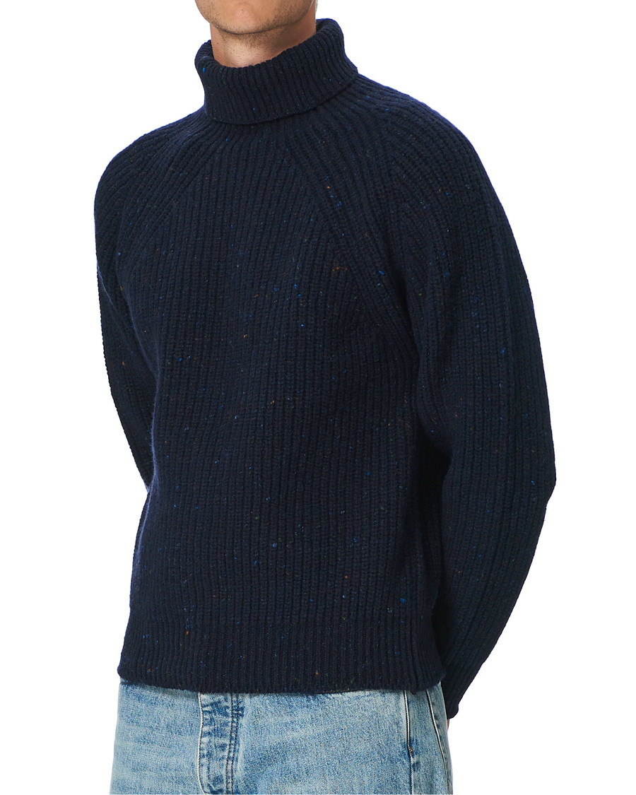 Herr | | Inis Meáin | Wool/Cashmere Boatbuilder Turtleneck Navy