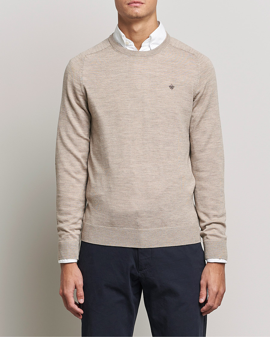 Herr | Tröjor | Morris | Merino O-Neck Khaki Melange